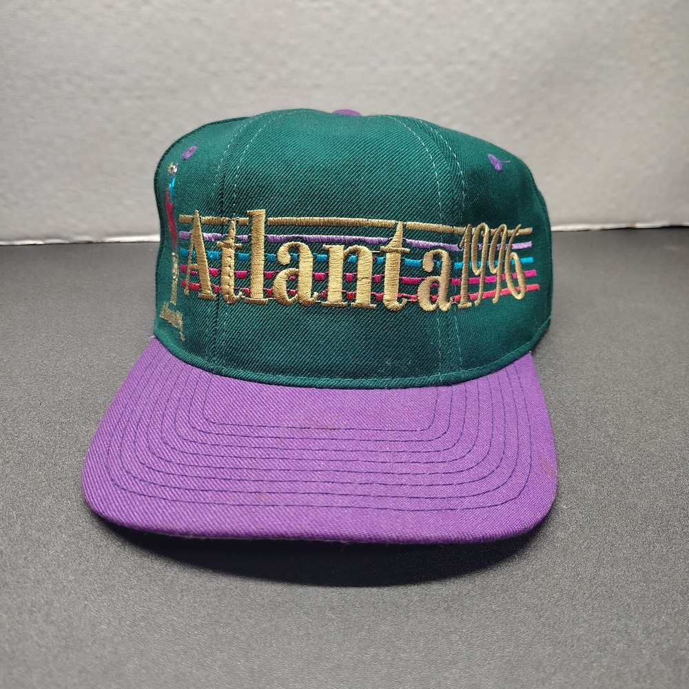 Vintage Starter 1996 Summer Olympics Atlanta Hat SnapBack Green And Purple. RARE